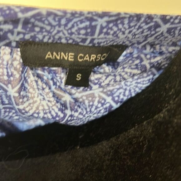 Anne Carson Womens Blue Boho Patterned 3/4 Sleeve Blouse S - Picture 6 of 7